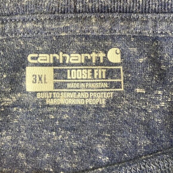 CARHARTT Loose Fit Pullover T-Shirt Tee Men Size 3XL Blue Pocket Short Sleeve - Picture 5 of 7